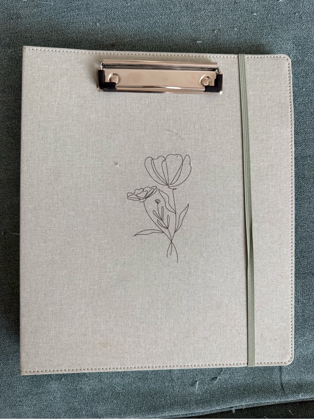 Floral Clipboard Portfolio in Light Sage - binder like new/new